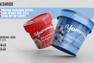 design premium product packaging and label for your brand