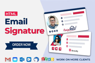 design clickable  HTML email signature for gmail apple outlook and many more