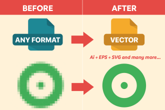 convert your logo, image into high resolution vector file
