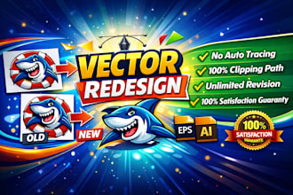 do vector redesign, manual tracing, no auto tracing