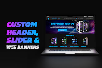 design a professional header, slider and web banner