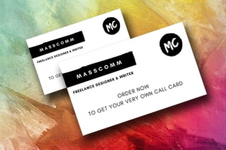 create a simple and professional call card