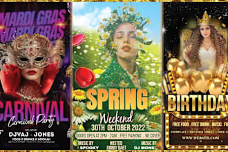 design professional flyers or posters for events festivals parties club concerts
