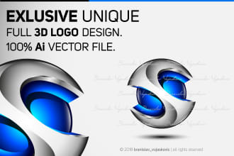 make 3d logo design in ai vector file