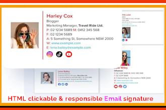 make clickable HTML email signature for outlook,gmail, apple