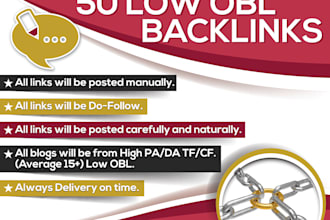 build 50 HQ low obl backlinks for your money site