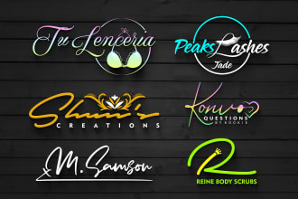 design a fully handwritten signature logo
