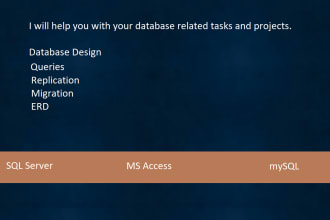 design database and queries in sql server, mysql and ms access