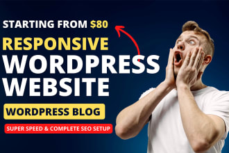 build responsive wordpress website design or blog website