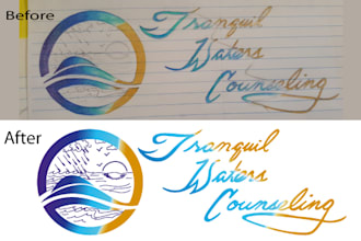 redraw jpeg logo, image, sketch and graphic to vector format