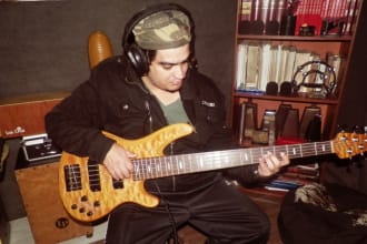 record powerful electric bass in your song,