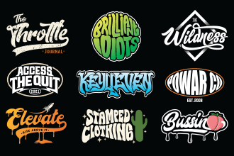 make hand drawn typography logo and t shirt design