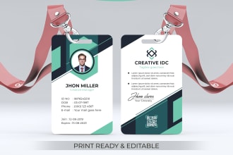 do professional id card design, student id, official id, staff id, press id