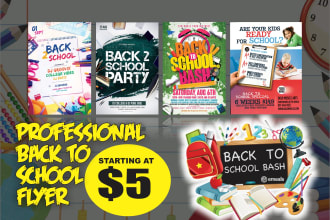 design tuition, back to school, summer camp posters in 12hrs