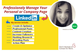 professionally manage your linkedin  company page or personal