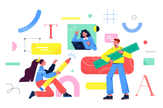 create vector illustration in a flat style