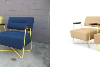 do furniture retouching and shadow