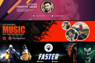 design catchy youtube banner, channel art