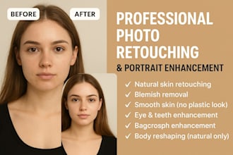 do high end retouching, glamour editing and skin retouch