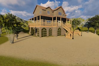 do revit,sketchup design and lumion rending