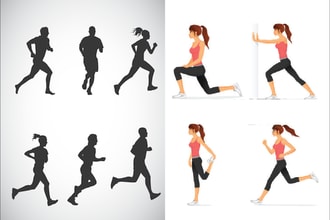 draw exercise, people, medical,etc illustration, vector