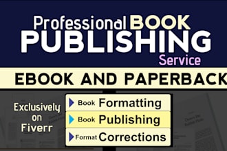 edit, layout formatting, book publishing and design bookcover on amazon