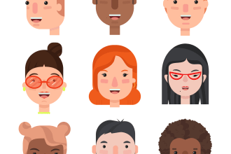 cartoon flat vector avatar or portrait