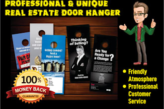 create realestate door hanger and rack card in 10hrs