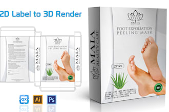 do your product label into 3d box 3drender