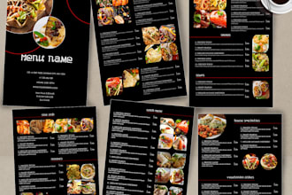 design awesome food menu, restaurant menu, flyer, banner