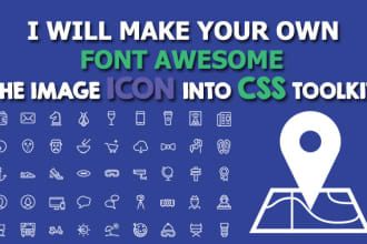 make your own customizable CSS font awesome icon toolkit , website icons