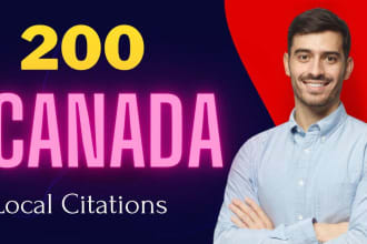 create 200 canada local citations for local business SEO