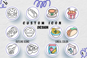 design custom icons illustration set for web and app in 24 hours