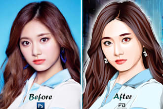 draw a cool cartoon portrait from your photo in 24 hours