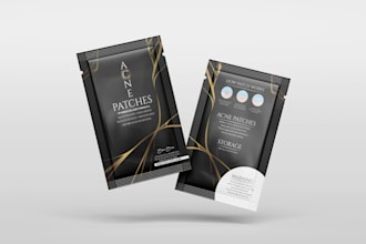 do premium product label, box package, pouch bag design for brand