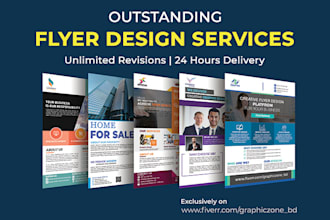 design design a unique flyer, poster, brochure in 24 hrs