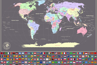 create any kind of country maps and world maps for you