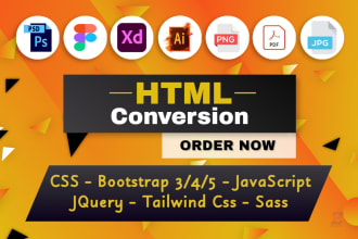convert psd to html figma to html xd png to html bootstrap 5 responsive webpage