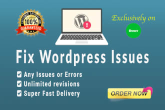 fix wordpress issues,errors or problems