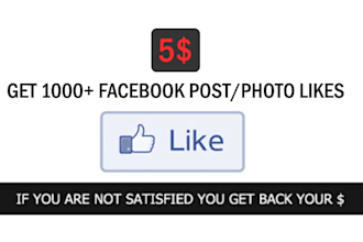 give you 1000+ Facebook Photo/post likes