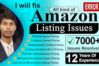 fix amazon listing issues, product listing errors