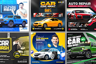 design ad, flyer, poster for car wash, detailing, sales, repair, rental, show