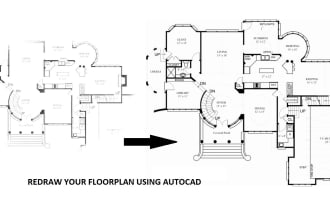 redraw your architectural sketches, with cad in a short time