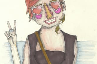 illustrate a picture of yourself in a colorful style