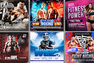 design graphics for fight, boxing, MMA, ufc wwe, fitness, gym, and sports flyer