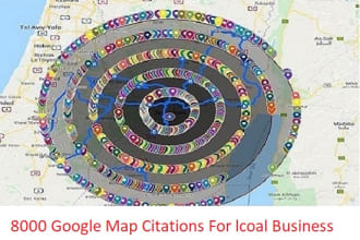 do 8000 google point map citations for local business