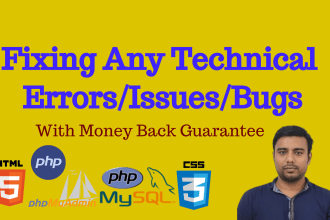 fix php laravel, codeigniter, vue, react website bugs