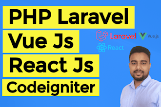 fix and develop php laravel, vue js, react js websites