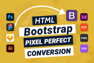convert figma to HTML using bootstrap or tailwind CSS