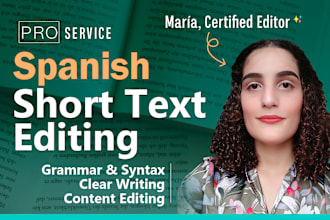 do a perfect proofreading and editing of your spanish text